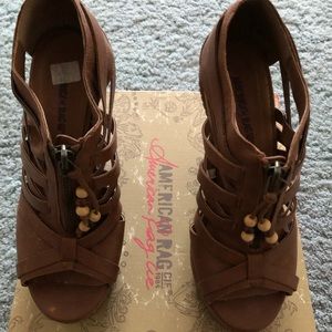 American Rag brown platform wedges